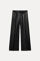 FAUX LEATHER WIDE LEG PANTS ZW COLLECTION