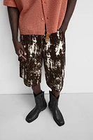 ANIMAL PRINT DENIM SHORTS