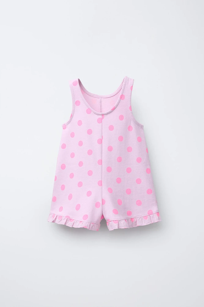 RUFFLED PRINT JUMPSUIT