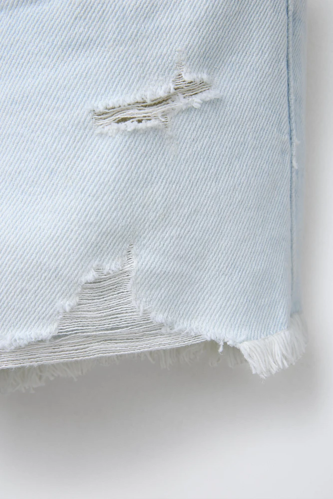 BERMUDA EN DENIM DÉCHIR