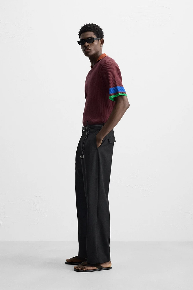 POLO EN MAILLE CÔTELÉE COLOR BLOCK