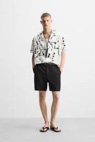 ABSTRACT PRINT STRETCH SHIRT