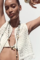 FRINGED MACRAMÉ VEST