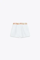 HIGH-WAISTED SCARF SHORTS