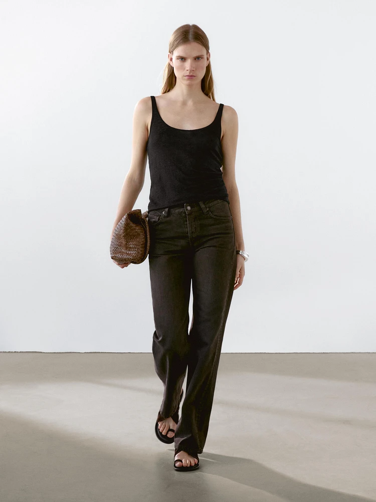 100% linen strappy top