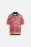 CONTRAST KNIT POLO SHIRT