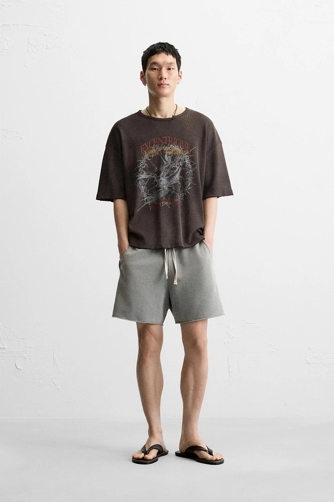 BERMUDA RELAXED FIT DÉLAVÉ