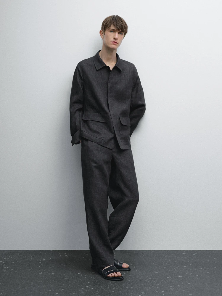 100% linen overshirt