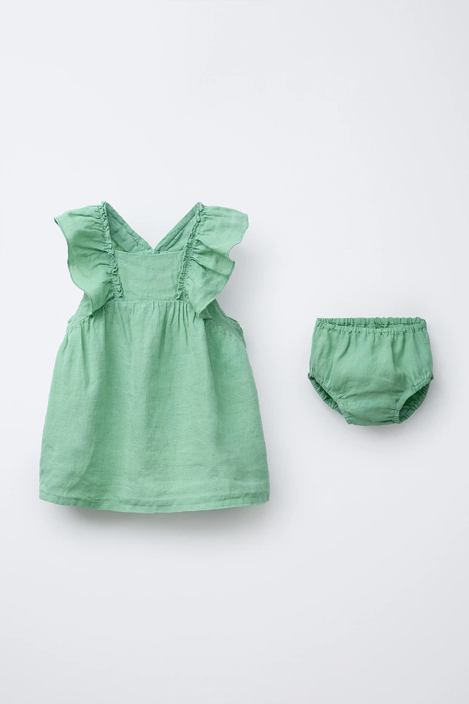 ROBE ET CULOTTE UNIE 100 % LIN