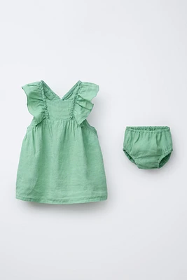 ROBE ET CULOTTE UNIE 100 % LIN