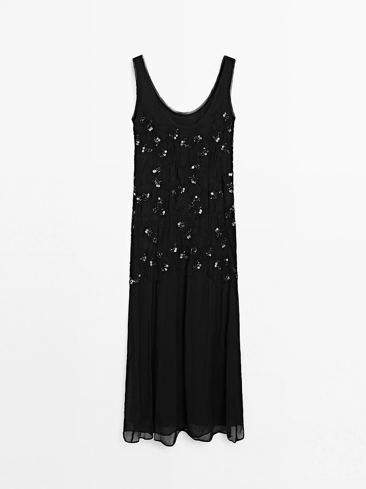 Long dress with beading
