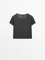 T-shirt 100 % lin à manches courtes