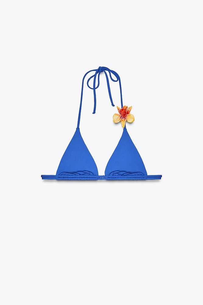 FLORAL TRIANGLE BIKINI TOP