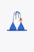 FLORAL TRIANGLE BIKINI TOP
