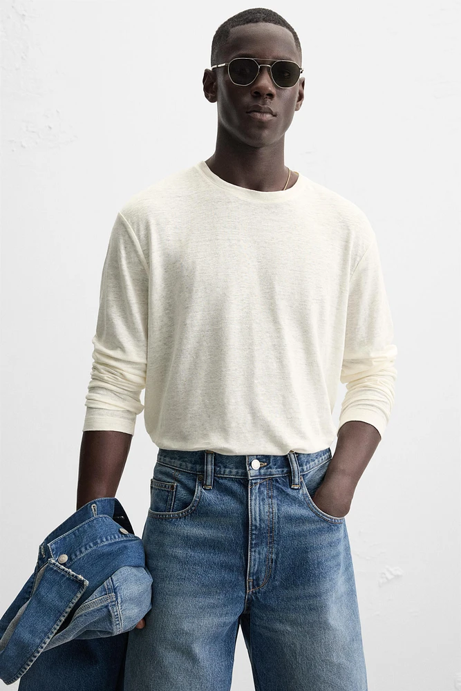 T-SHIRT MÉLANGE DE LIN