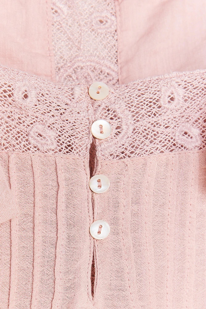 EMBROIDERED STRAPPY CHIFFON TOP