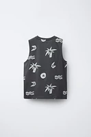 T-SHIRT SANS MANCHES PALMIERS