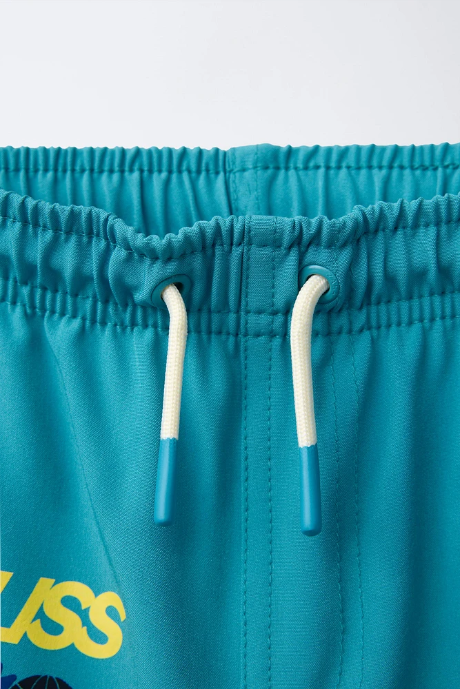 6-14 YEARS/ REGULAR TEXT SWIM SHORTS