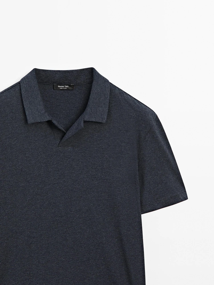 Polo manches courtes coton chiné