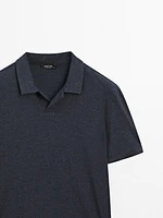 Polo manches courtes coton chiné