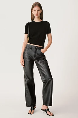 PANTALON DROIT EN CUIR 50E ANNIVERSAIRE
