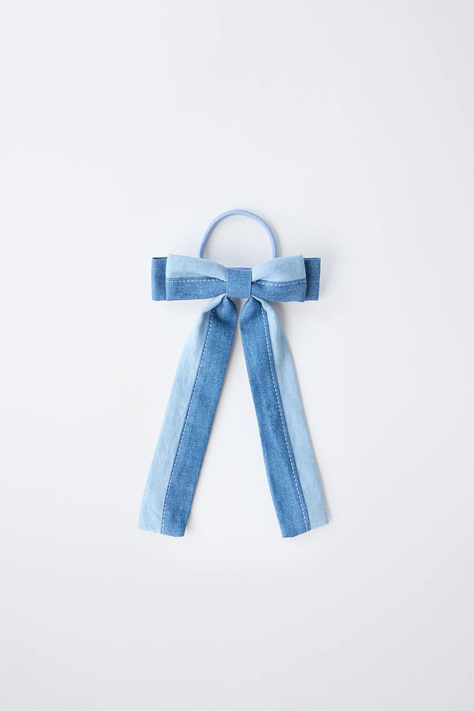 CHOUCHOU EN DENIM À LACET