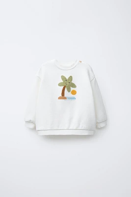 SWEAT PALMIER VELOURS BOUCLÉ