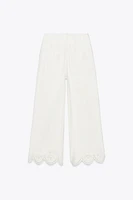 PANTALON JUPE-CULOTTE BRODERIES AJOURÉES