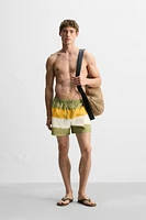 TIE DYE PRINT MID-LENGTH SWIMSUIT