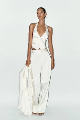 TOP GILET SATINÉ DOS NU