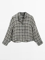100% linen check shirt