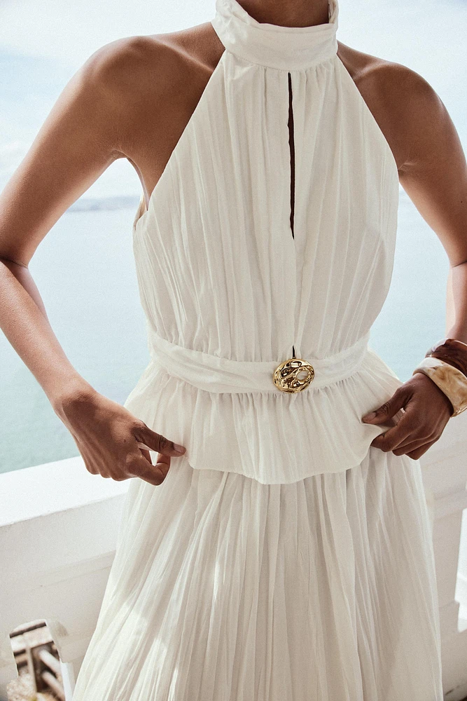 TOP HALTER PLISSÉ