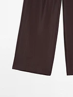 Flowing satin corset belt trousers - Limited Edition