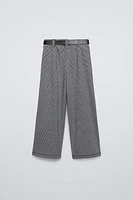 BELTED JACQUARD PANTS