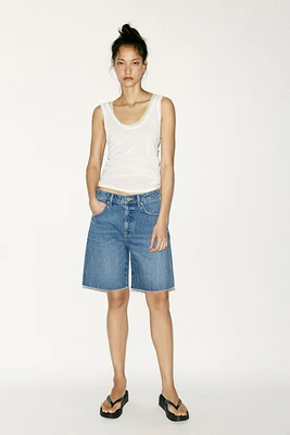 BERMUDA EN JEAN TRF PASSANT TAILLE NORMALE