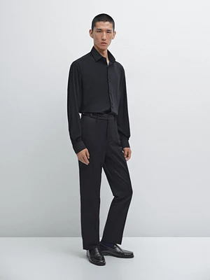 Pantalon habillé en laine mélangée