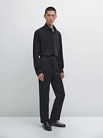Pantalon habillé en laine mélangée