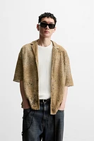 ABSTRACT PRINT KNIT SHIRT