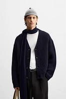 TEXTURED WOOL CARDIGAN