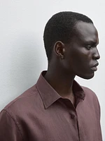 100% linen slim fit shirt