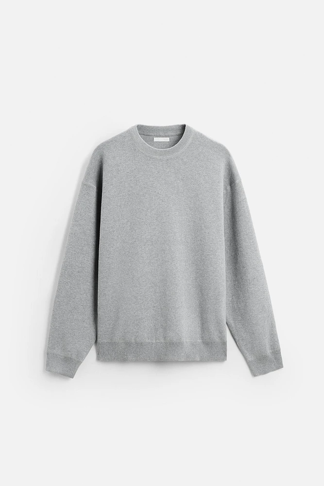 RELAXED FIT COTTON BLEND SWEATER