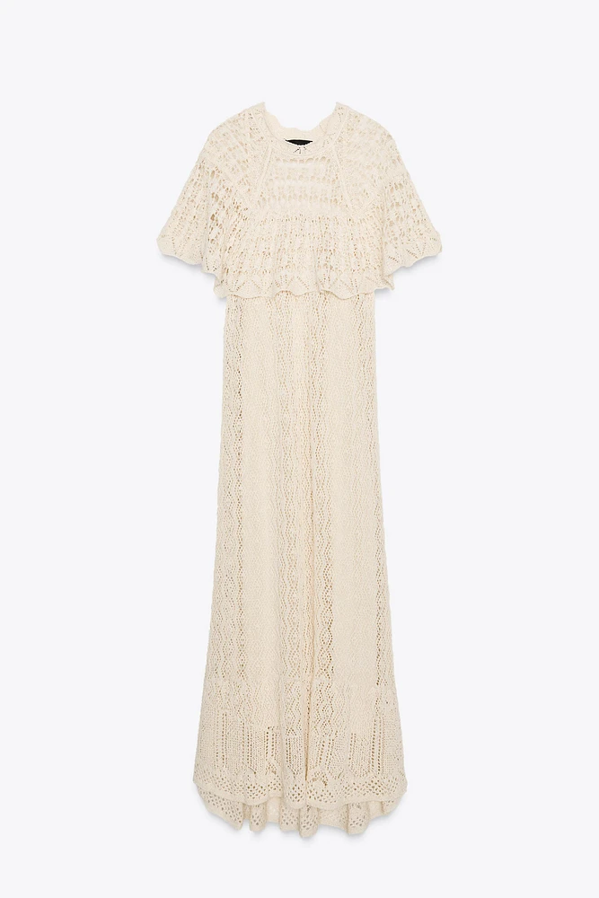 ROBE LONGUE EN MAILLE POINTELLE