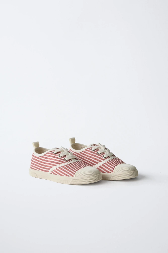 STRIPED COTTON SNEAKERS