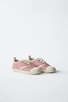 STRIPED COTTON SNEAKERS