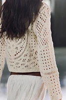 LONG SLEEVE CROCHET TOP
