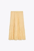 CRINKLE EFFECT MIDI SKIRT ZW COLLECTION