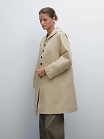 100% cotton sailor collar trench coat