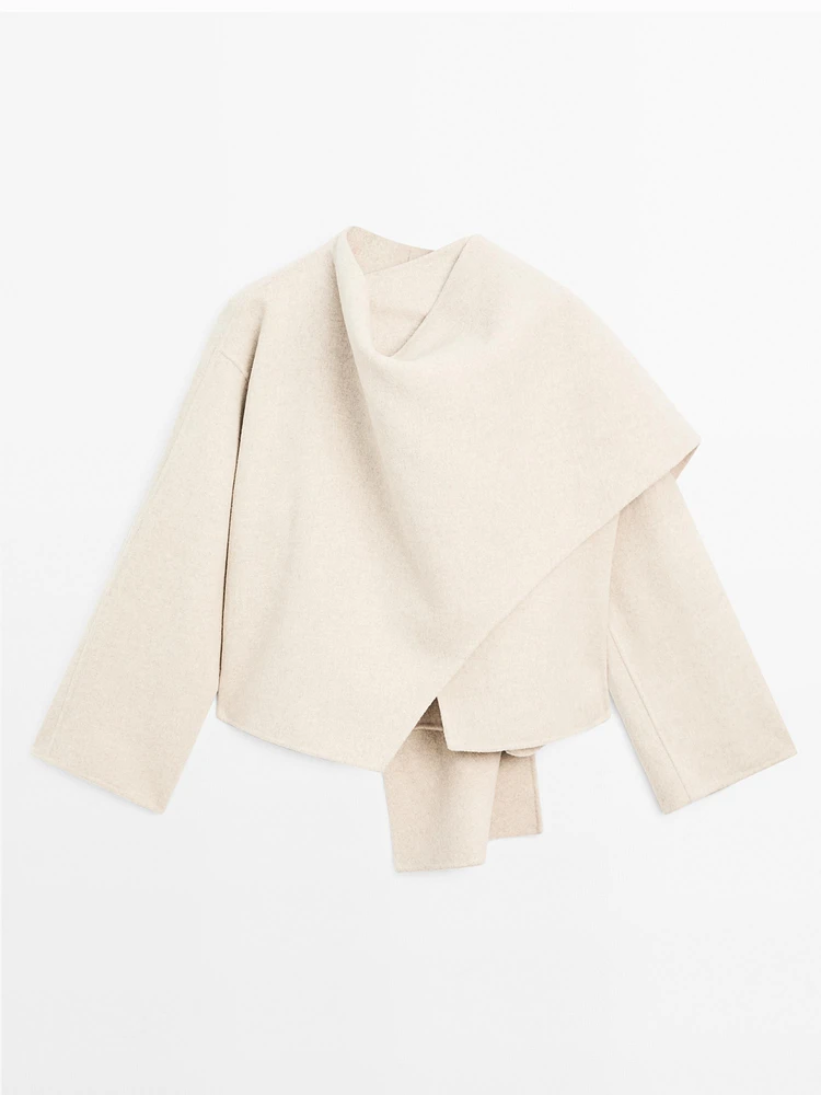 Short coat with scarf detail