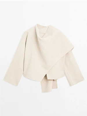 Short coat with scarf detail