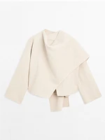 Short coat with scarf detail